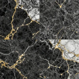 black and white and gold jade ornamental marble floor, top - down - view!!!, photography!!, ultra detailed, tiling - texture, 8 k resolution, pbr rendering, albedo, diffusemap, basecolour, octane, redshift