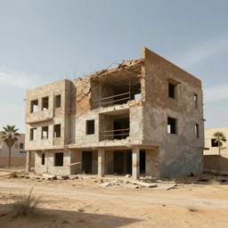 a beautiful photorealistic render of street unfinished building nature building urbex by paul cezanne, desert, archdaily, wallpaper, highly detailed, trending on artstation.