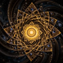 a illustration, fractal, space, fine art, intrincate, centered, golden ratio