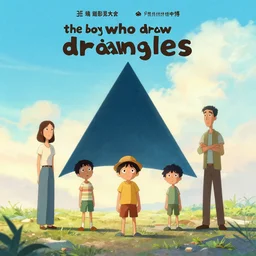 poster for a film animation called ( the boy who drew triangles ), 8 k, hd, dustin nguyen, akihiko yoshida, greg tocchini, greg rutkowski, cliff chiang