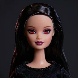 dark, sinister, barbie dolls, flashing red eyes, ultra realistic image