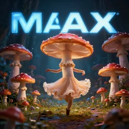 a musical about dancing mushrooms, promotional images, imax, photorealistic, distortion