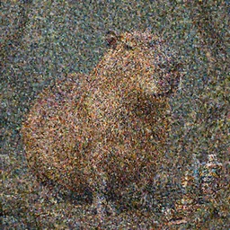 A portrait of an capybara selling products, artwork by World of Warcraft Direction Art, detailed, dynamic, cinematic composition
