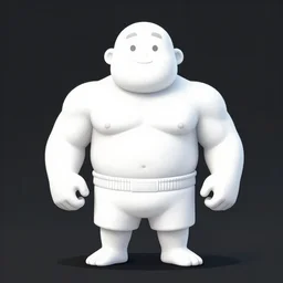 cartoon illustration of character with large chezt and muscles in boxer pants, white shirt and boxing gloves, dynamic pose, cartoon network