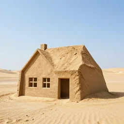 big house made of sand, photography