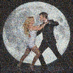 a photo of britney spears and emmanuel macron dancing in the moon