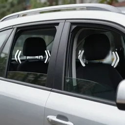 a car with ((open)) (((closed))) windows, photo, highly detailed, 4k