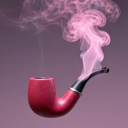 pink pipe smoke, digital art