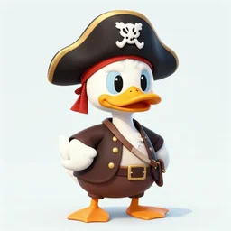 cartoon duck in pirate costume