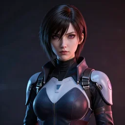 a ghost in the shell inspired portrait of a woman 4k photorealistic, volumetric lighting, HD, high details, dramatic, trending on artstation