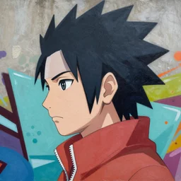 Shikamaru profile picture by Sachin Teng, asymmetrical, Organic Painting , Matte Painting,  geometric shapes, hard edges, graffiti, street art:2 by Sachin Teng:4