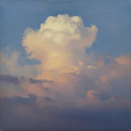 an oil painting of very interesting clouds near dusk