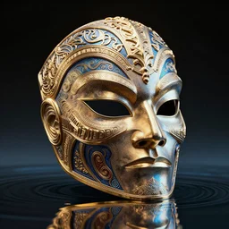 african voltron mask, by akihito yoshida, artstation, by asaf hanuka, by diego rivera, by hieronymus bosch, octane render, by wlop, refractive, ray tracing reflections, diffraction grading, insanely detailed and intricate, hypermaximalist, elegant, ornate, hyper realistic, super detailed, head above water