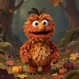 cute autumnal creature, designed by jim henson, d & d, fantasy, portrait, highly detailed, digital painting, trending on artstation, concept art, sharp focus, illustration, art by artgerm and greg rutkowski and magali villeneuve