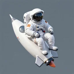 An astronaut flies sitting on a rocket, trending on artstation, by Noah Bradley
