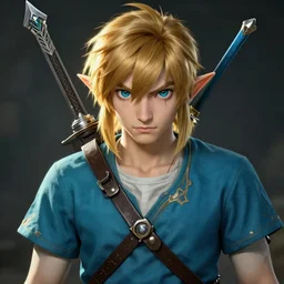 an in game portrait of link from dark souls, dark souls art style.