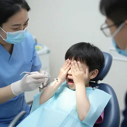 throwing a tantrum at the dentist