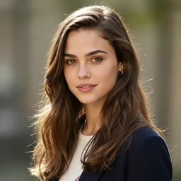 a beautiful young girl who looks like gal gadot and rebecca fergueson portrait photo