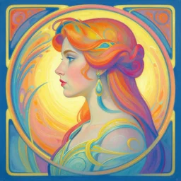 side profile centered painted portrait, Imogen Poots as a Paladin, D&D, matte painting concept art, art nouveau, beautifully backlit, colourful, swirly vibrant color lines, fantastically gaudy, aesthetic octane render, 8K HD Resolution, by Victo Ngai and Kilian Eng and Jake Parker and ilya kuvshinov and Cushart Krentz and Gilleard James
