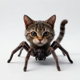 A cat made out of spiders, horror element, scary, gross, 🕸