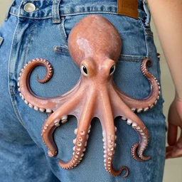 octupus wearing a jeans