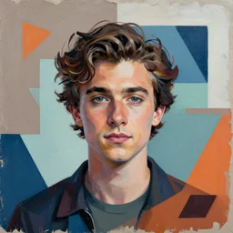 Thimotee Chalamet profile picture by Sachin Teng, asymmetrical, Organic Painting , Matte Painting,  geometric shapes, hard edges, graffiti, street art:2 by Sachin Teng:4