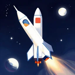 space rocket illustration of the future