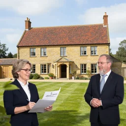an estate agent listing photo, external view of a 5 bedroom detached countryside house in the UK, by Paul Lehr