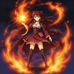 full body portrait of annie is a small mage, immense pyromaniac power. she causes strangeness with her magic. her natural affinity for fire gapmoe yandere grindark, trending on pixiv fanbox, painted by greg rutkowski makoto shinkai takashi takeuchi studio ghibli, akihiko yoshida
