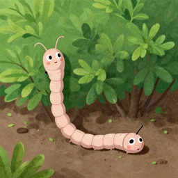 Worm growing from a bush by Zamyślona dziewczyna