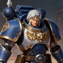 Yujiro Hamna from Baki as a space marine Primarch, warhammer 40k, closeup character portrait art by Donato Giancola, Craig Mullins, digital art, trending on artstation