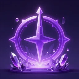 purple powerful magic mana symbol, crystal and sci - fi structure, epic legends game icon, stylized digital illustration, radiating, a glowing aura, global illumination, ray tracing, hdr, unreal engine, octane render, trending on arstation, by ian pesty and katarzyna bek - chmiel