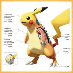 pokemon anatomy diagram dissection, illustration, highly detailed