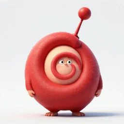 chubby spiral shape cartoon concept art, red transmision antenna, from lorax movie, sam and max