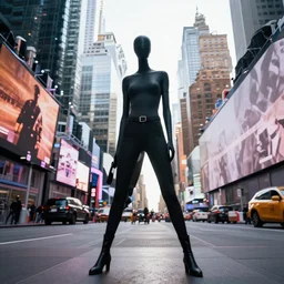 slenderman on the new york times square. professional photography.