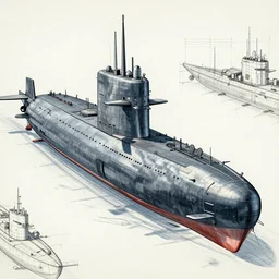 detailed blueprint of ussr submarine