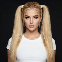 photography of a gorgous blonde girl with pigtails