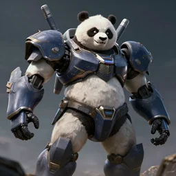 a massive panda mecha, ferocious, sense of awe, breathtaking, hyper detailed, digital art, trending in artstation, cinematic lighting, studio quality, smooth render, unreal engine 5 rendered, octane rendered, art style by keos masons, mike nash, hidetaka tenjin, makoto kobayashi,
