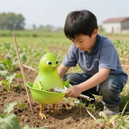 jar jar binks working on his farm