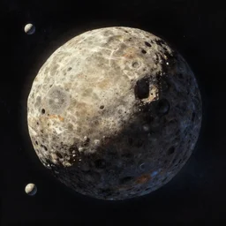space rock, floating in space, Hiroaki Tsutsumi style