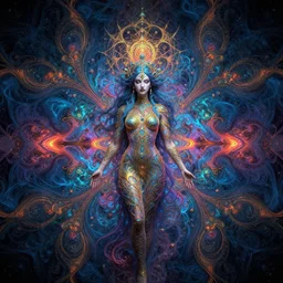 symmetry!! a beautiful goddess worshipped by the people, psychedelic fractals, trippy, very detailed, perfect lighting, perfect composition, 4 k, artgerm, derek zabrocki, greg rutkowski