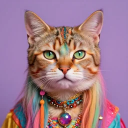 psychedelic cat person portrait