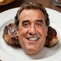 a 3 d steak with danny devito's face