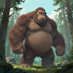 huge mountain troll in a swedish forest, very low angle photograph, very detailed, trending on artstation, realistic, soft colors, illustration by john bauer