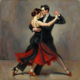 tango dancerin in black and red dress, painting by phil hale, fransico goya,'action lines '!!!, graphic style, visible brushstrokes, motion blur, blurry, visible paint texture, crisp hd image