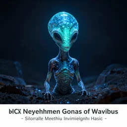 photo of a bioluminescent alien