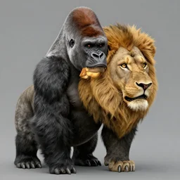 gorilla with a lion head by bonestell, chesley