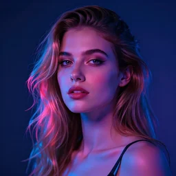 portrait of woman, neon portrait, low light, neon photography, by brandon woelfel, highly detailed, 4 k