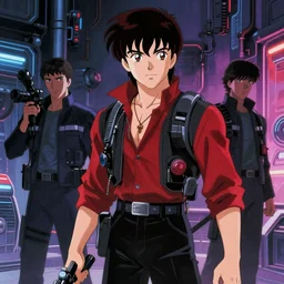 full - color cinematic movie still from the 1 9 8 2 anime - adaptation by leiji matsumoto of blade runner. science - fiction ; action ; neon ; gritty ; dystopian ; detective mystery.