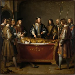 painting of a medieval funeral  by George Stubbs, renaissance painting, oil painting, old master
